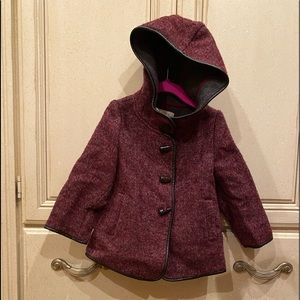 Zara Kids, toggle coat Size 3/4 - Maroon